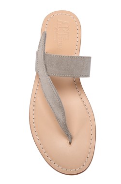 Sandalo semplice a foglia scamosciato color beige