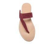Sandali semplici con fascia a foglia scamosciati color bordò