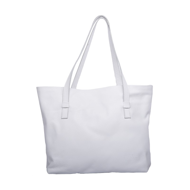 Borsa Bag in vitello naturale color bianco