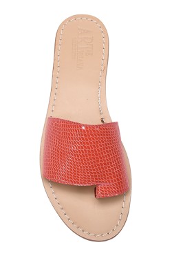 Sandali modello pantofola color corallo