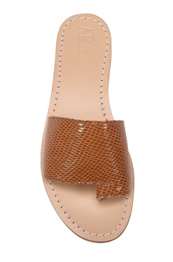 Leather Brown Sandal with Strip