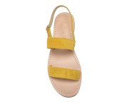 Sandali modello monacale scamosciati color giallo