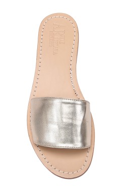 Pantofola fascia unica color platino