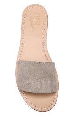 Beige Suede Slipper Model Sandal