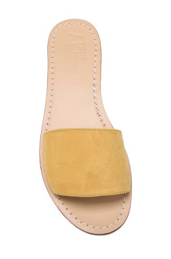 Yellow Suede Slipper Model Sandal
