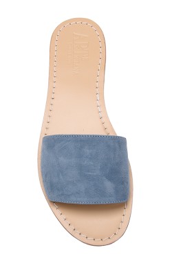 Jeans Coloured Suede Slipper Model Sandal