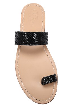 Black Basic Sandal with Strip