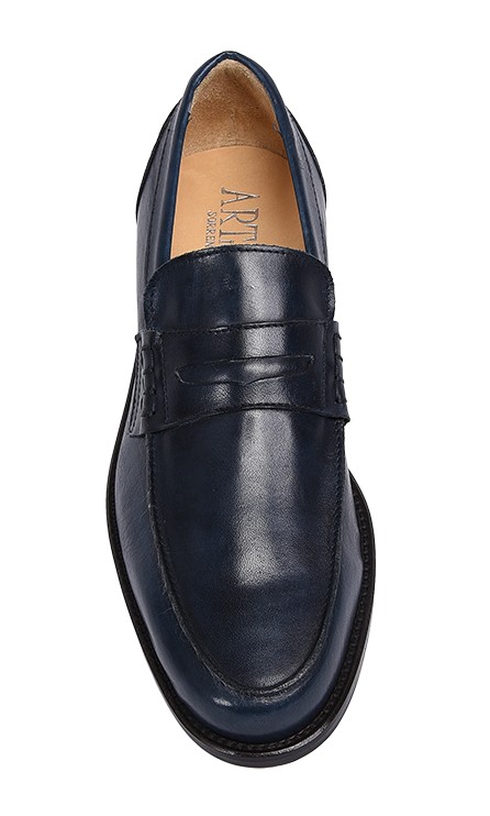Scarpe college a fascetta color blu Arte Artigiana Sorrento