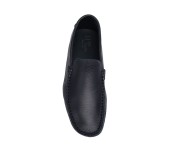 Mocassino blu in pelle