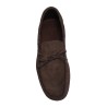 Choccolate brown suede  Mocassin with laces in calf leather